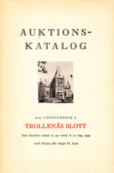 Auktionskatalog över lösegendom å Trollenäs…