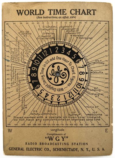 World Time Chart" - Printed Volvelle...