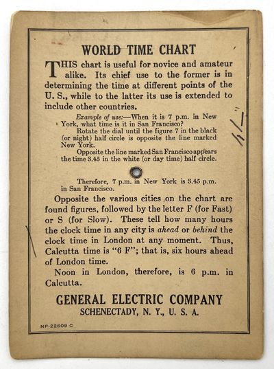 World Time Chart" - Printed Volvelle...; (photo 1)