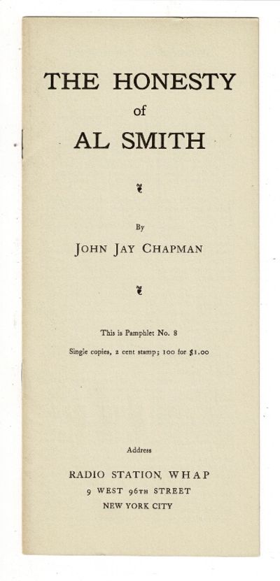 New York: Radio Station WHAP, 1927. First edition, narrow 8vo, 9