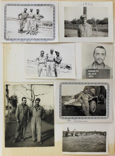 [Annotated Vernacular Photograph Album and Scrapbook Documenting the World War II Experiences of Kenneth Black, a United States Army Corporal from Oklahoma Serving in the 527th Fighter Squadron in Europe]