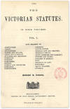 The Victorian Statutes. Published by Authority. 4 Volumes. 1866