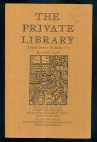 image of The Private Library: Quarterly Journal of the Private Libraries Association - Third Series Vol.1 No.3 Autumn 1978