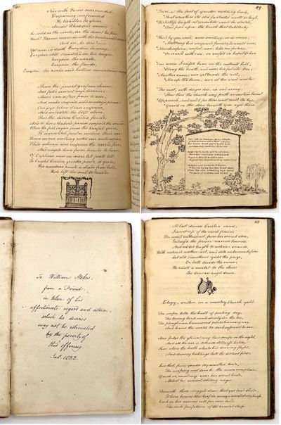 Early 1820s British Commonplace Book -- 18th Cent. and Romantic Verse, Inscribed "To William Stokes, from a Friend