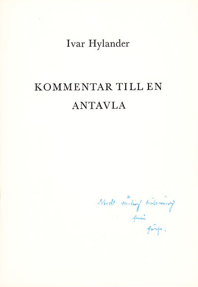 Kommentar till en antavla.