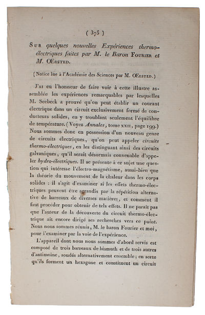 Sur quelques nouvelles Expériences…