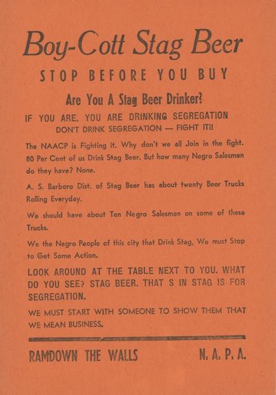 Boy-Cott Stag Beer. Stop Before You Buy. Are You A Stag Beer Drinker? If You Are, You Are Drinking Segregation