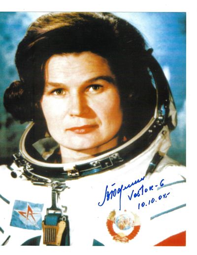 Women's History and the Space Race: Valentina Tereshkova Signed Photograph Commemorating the Vostok 6 Mission