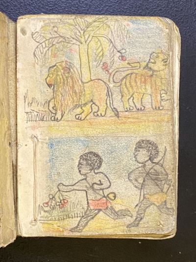 [CHILDREN'S BOOK]. A manuscript album of colored drawings and b/w sketches of Africans, Native Americans and Aboriginal Australians