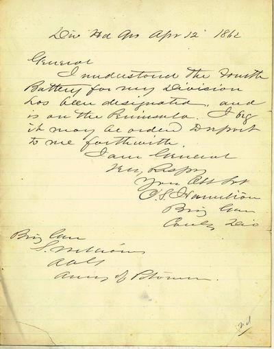 Requesting Another Battery of Artillery During the Siege of Yorktown