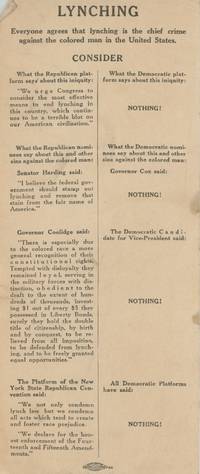 Everyone Agrees that Lynching is the Chief Crime Against the Colored Man in the United States