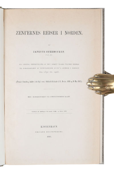 Zeni'ernes Reiser i Norden. Kritisk Fremstilling af de sidste Tiaars vigtige Bidrag til Forstaaelsen af Venetianerne Zeni's Ophold i Norden og Reiser i dette mellem Aarene 1390 og 1405. (Offprint from "Aarbøger for Nordisk Oldkyndighed og Historie"). (photo 2)