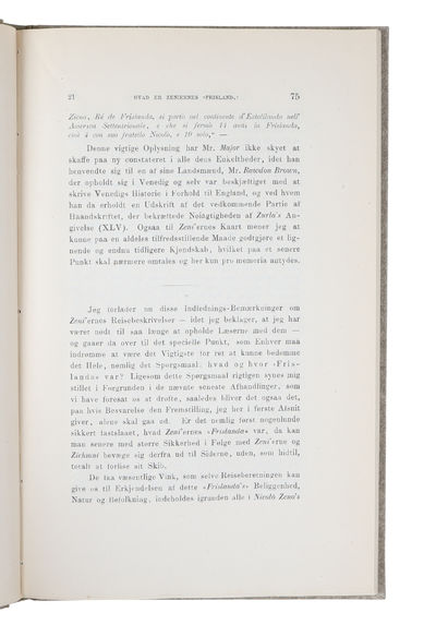 Zeni'ernes Reiser i Norden. Kritisk Fremstilling af de sidste Tiaars vigtige Bidrag til Forstaaelsen af Venetianerne Zeni's Ophold i Norden og Reiser i dette mellem Aarene 1390 og 1405. (Offprint from "Aarbøger for Nordisk Oldkyndighed og Historie"). (photo 5)