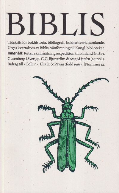 Biblis 14. [Tidskrift för bokhistoria,…