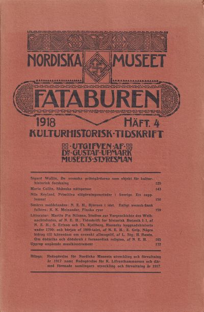 Fataburen. Kulturhistorisk tidskrift. 1918, häfte…