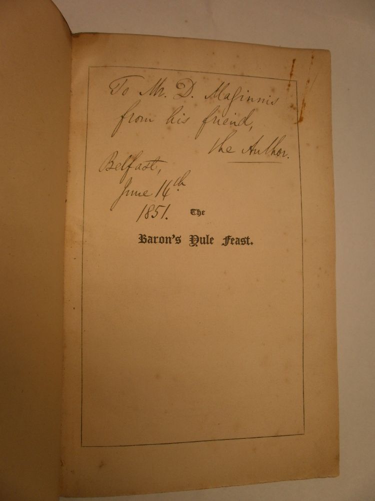 BIBLIO The Baron’s Yule Feast A ChristmasRhyme. by COOPER (Thomas