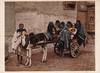 Early Photochrome photograph of Egyptian Women riding on cart, Circa 1890s