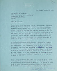 Two typed letters, signed “Jo van Ammers-Kuller” and a typed synopsis entitled “Diana. The Life of the Famous Sculptress Elizabet Ney 1833-1907,” in English