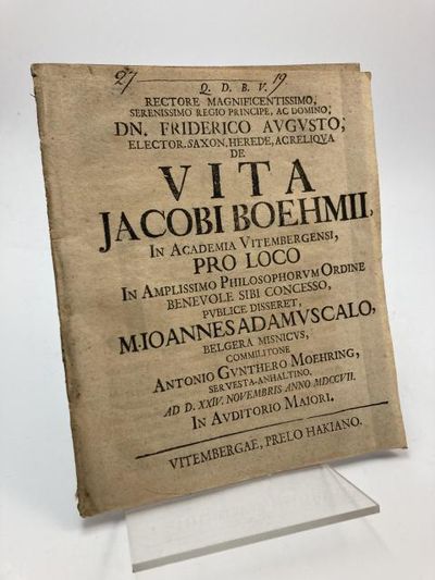 De vita Jacobi Boehmii ... publice diss. M.…
