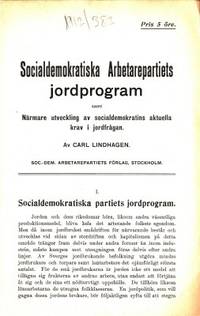 Socialdemokratiska arbetarepartiets jordprogram…