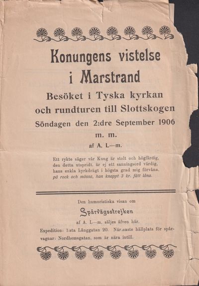 Konungens vistelse i Marstrand. Besöket i Tyska…