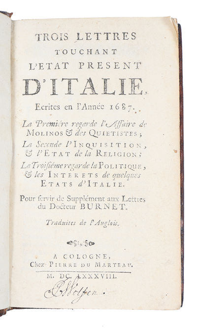 Trois lettres touchant l'etat present d'Italie, ecrites en l'année 1678. (photo 2)