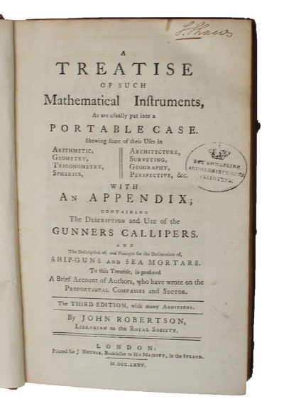 A Treatise of such Mathematical Instruments, As are usually put into a portable Case. Shewing some of their Uses in Arithmetic, Geometry, Trigonometry, Spherics, Architecturee, Surveying, geography, Perspective, &c. With an Appendix; containing The De... (photo 3)