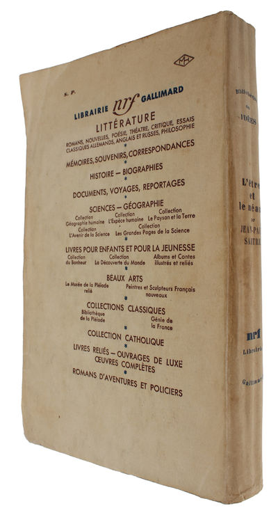L'être et le néant. Essai d'ontologie phénoménologique. - [THE MAIN WORK OF EXISTENTIALISM - FIRST PRINTING, REVIEW-COPY] (photo 2)