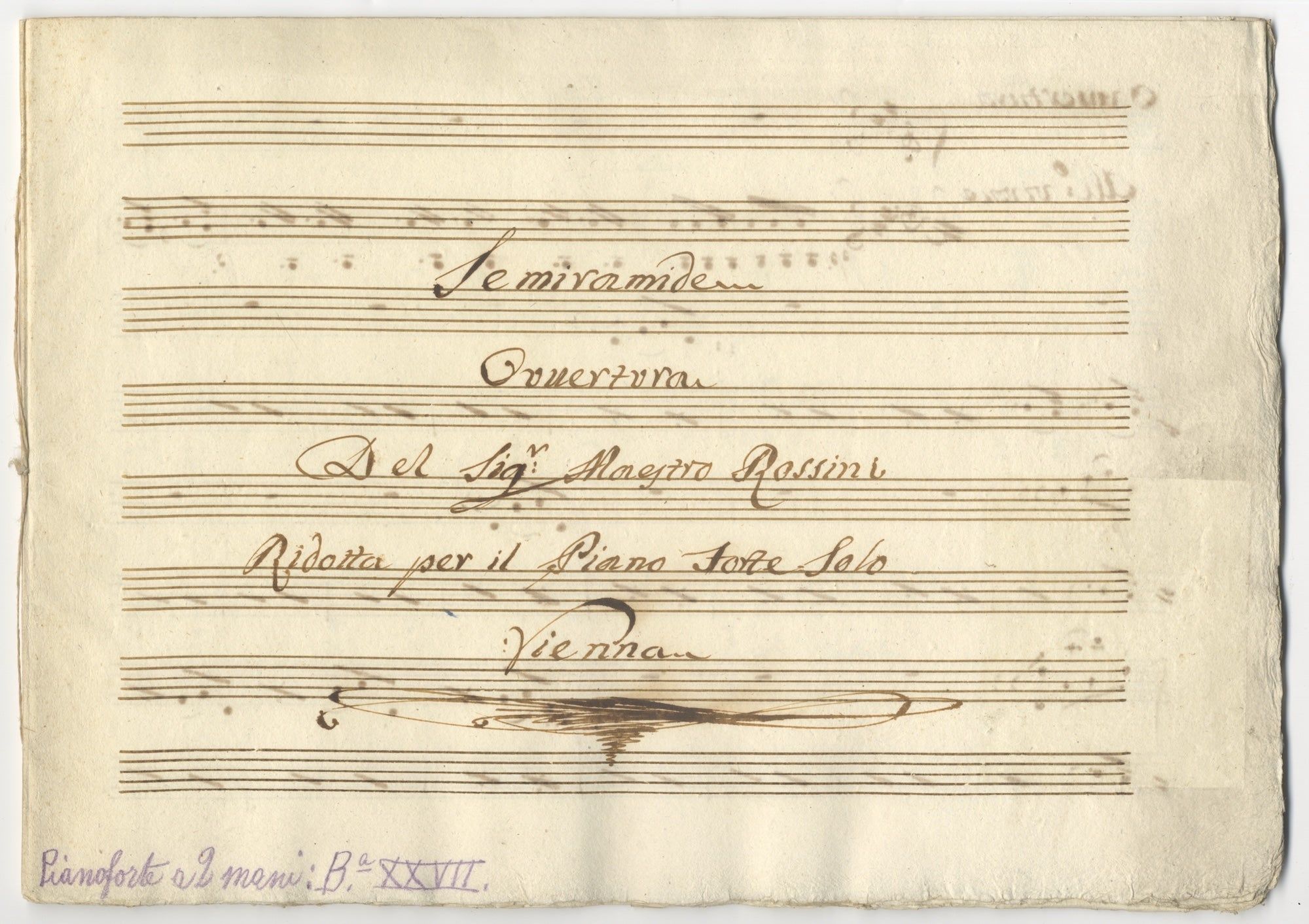 Semiramide Ouvertura ... Ridotta per il Piano Fort