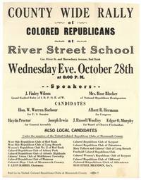 [Broadside]: County Wide Rally of Colored Republicans at River Street School... Red Bank