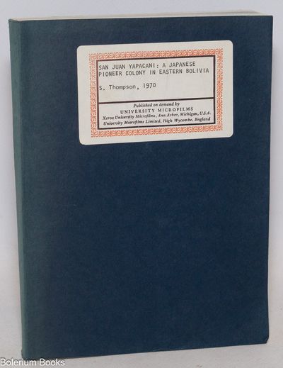 Ann Arbor, MI: Xerox University Microfilms, 1976. Paperback. 224p, 6.5x8.5 inch blue wraps; minor su...