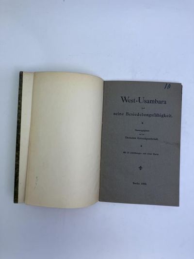 West-Usambara und seine Besiedelungsfähigkeit. Herausgegeben von der Deutschen Kolonialgesellschaft. Mit 27 Abbildungen und einer Karte. (photo 2)