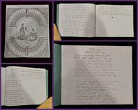 Copy Book of Religious Hymns.  Cover illustration - Pen Mightier than the Sword