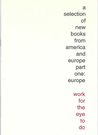 A Selection of New Books from America and Europe, Part I: Europe