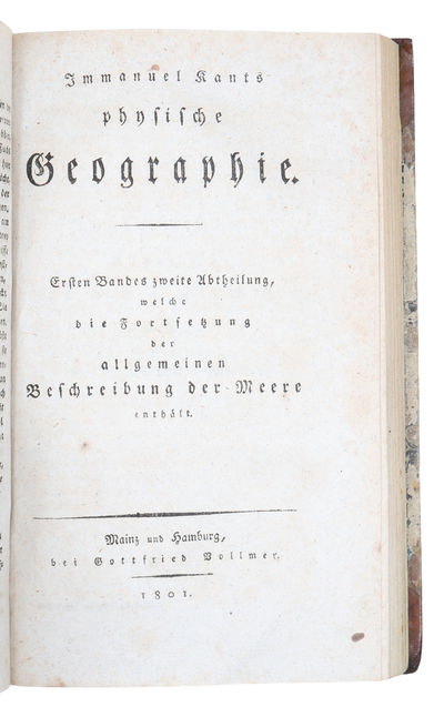 Physische Geographie. Ersten Bandes erste Abtheilung, welche die mathematischen Vorkenntnisse und die allgemeine Beschreibung der Meere enthält (+) Ersten Bandes zweite Abtheilung. (photo 3)