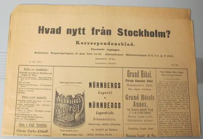 Korrespondesbladet Hvad nytt från Stockholm? N:o…