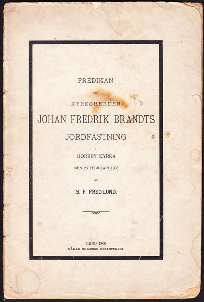 Predikan vid kyrkoherden Johan Fredrik Brandts…