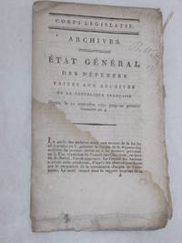 ÉTAT général des dépenses faites aux archives de la République...
