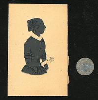 Watercolor Silhouette of Elegant Lady holding Nosegay