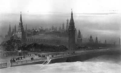 Vue du Kremlin à Moscou. 13 Janvier 1840.