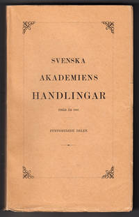 Svenska Akademiens Handlingar ifrån år 1886.…