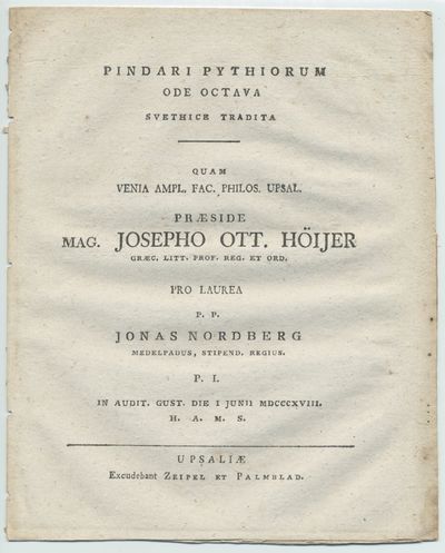 Pindari pythiorum ode octava svethice tradita.…