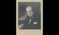 Churchill at War: The Famous Stoneman Portrait Photograph of Winston Churchill as Prime Minister in 1941, Amidst the Blitz, Signed by Churchill An enduring symbol of Churchill at war