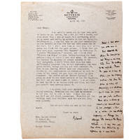 TYPED LETTER AND AUTOGRAPH NOTE SIGNED BY EDMUND WILSON, to Hazel Ufford