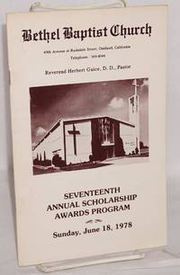 Bethel Baptist Church: seventeenth annual scholarship awards program, Sunday, June 18, 1978