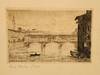 Vintage Print of Ponte Vecchio Bridge View, Florence