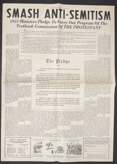 Smash Anti-Semitism. 1951 Ministers Pledge to Carry Out Program of the Textbook Commission of The Protestant [poster]