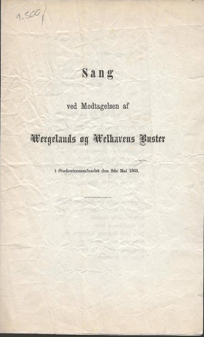 Sang ved Modtagelsen af Wergelands og Welhavens…