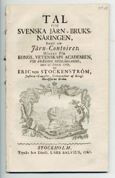 Tal om svenska järn-bruks-näringen, samt om…