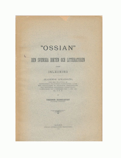 ”Ossian” i den svenska dikten och litteraturen…